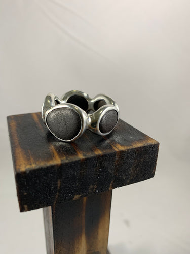 River rock and silver ring